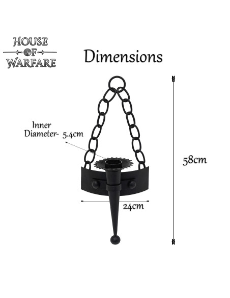 Wall light medieval chains for 1 candle