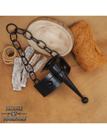 Wall light medieval chains for 1 candle