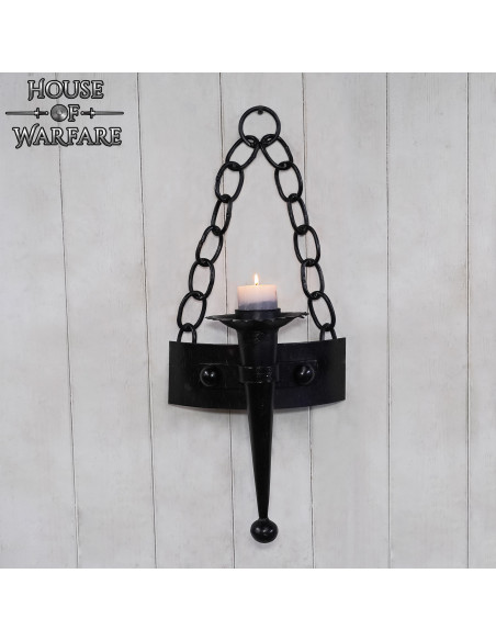 Wall light medieval chains for 1 candle