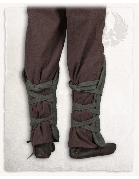 Olive green padded greaves model Farald