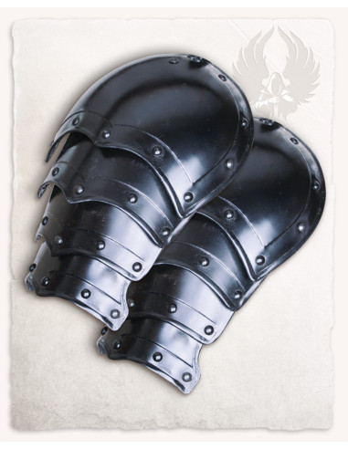 Balthasar medieval shoulder pads, dark finish