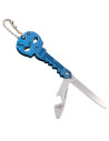 Blue Skull, Knife and Bottle Opener Keychain