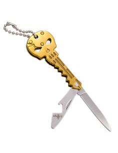 Yellow Skull, Knife and Bottle Opener Keychain
