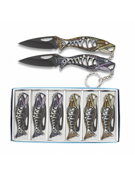 Set of 6 Albainox Fishing keychain...