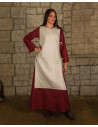 Medieval peasant apron model Ormhild, cream color
