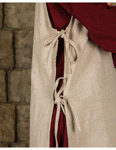 Medieval peasant apron model Ormhild, cream color 2