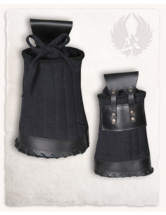 Medieval cotton and leather quiver Arnulf model, black color