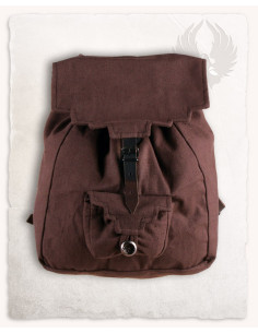 Medieval backpack in cotton Borchard model, brown color