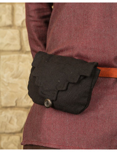 Medieval black cotton belt bag Borchard model