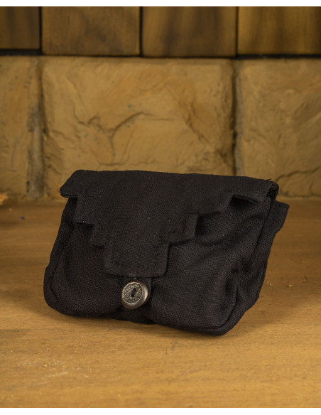 Medieval black cotton belt bag...