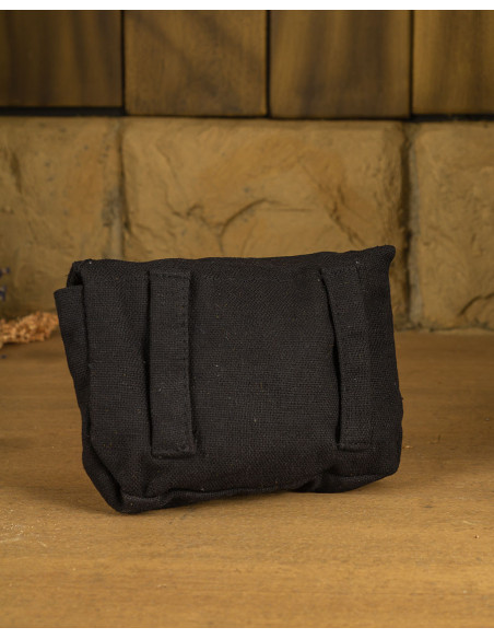 Medieval black cotton belt bag...