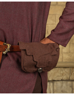 Medieval brown cotton belt bag Borchard model