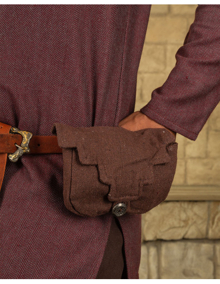 Medieval brown cotton belt bag...