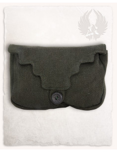 Medieval green cotton belt bag Borchard model