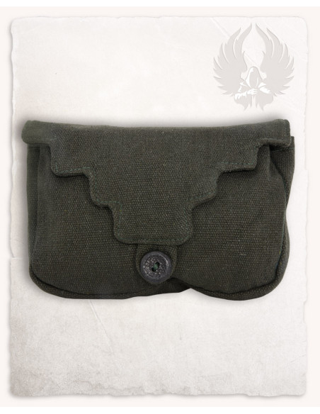Medieval green cotton belt bag...