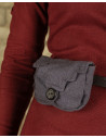 Small medieval belt bag Borchard model, gray cotton