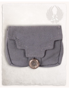 Small medieval belt bag Borchard model, gray cotton 2