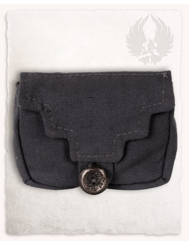 Small medieval belt bag Borchard model, black cotton