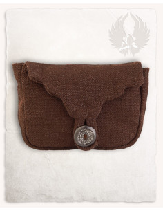 Small medieval belt bag Borchard model, brown cotton 2
