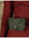 Small medieval belt bag Borchard model, green cotton