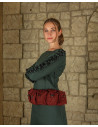 Medieval belt with 5 pockets Borchard model, burgundy color