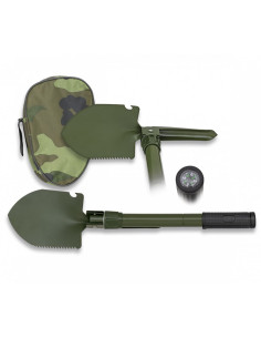 folding shovel with compass