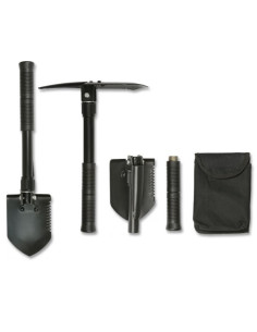 Black survival pick and shovel