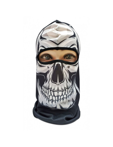 Elasticated hood white-black skull, Skull