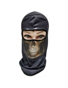 Black skull elasticated hood, Skull