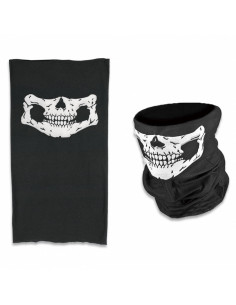 Skull military neck warmer black-white