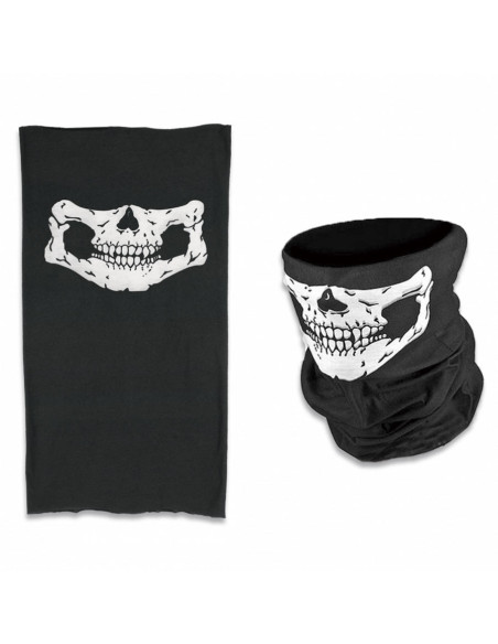Skull military neck warmer black-white