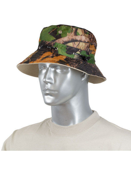 Brown forest camo bucket hat