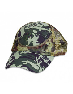Special green camouflage camo cap, adjustable with grid
