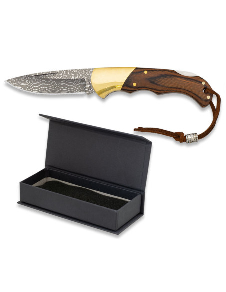 Hunting knife Damascus steel blade,...