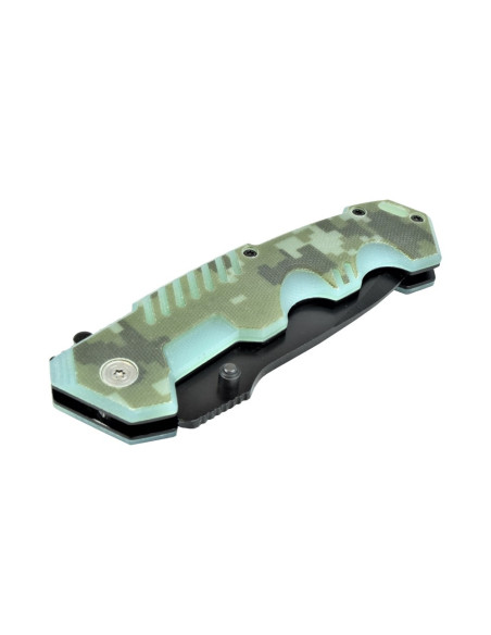 SCK pocket knife with green camo...