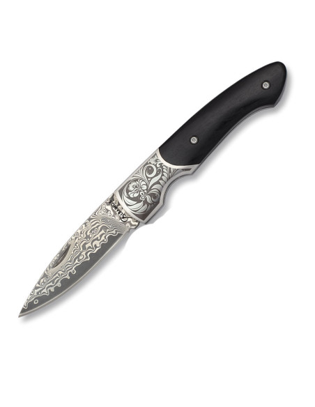 Damascus steel penknife with magnetic...