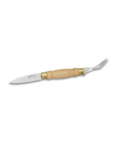 Knife with fork in the handle, blade 6 cms.