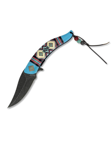 Blue Indian pocket knife with assisted opening
