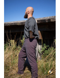 Viking pants herringbone pattern model Arvid, grey-burgundy 2