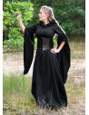 Medieval dress woman trumpet sleeves, black