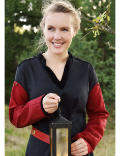 Medieval dress sleeves with pins, red wine red 2