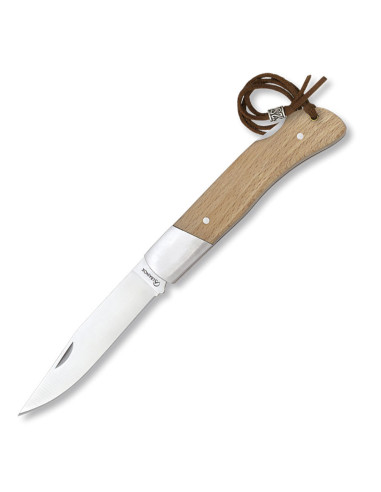 Albainox pocket knife with wooden handle and steel ferrule, 7.8 cm.