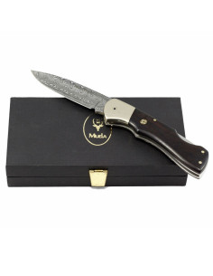 Locking knife with damascus steel blade