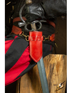 Baldric with rings for blunt swords - Red