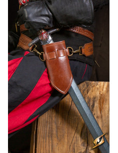 Tahalí with rings for blunt swords - Brown