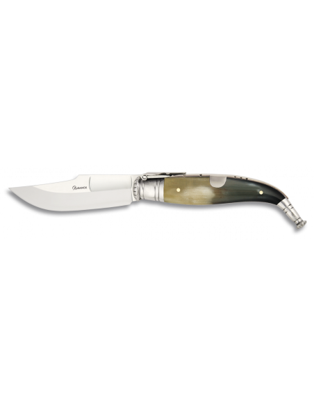 Bull horn handle knife, blade 10 cms.