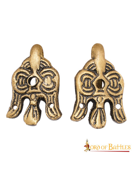 Set 2 Viking hooks with Odin's raven