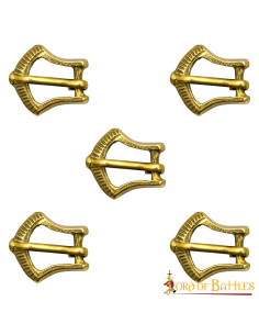 Set of 5 small medieval belt buckles