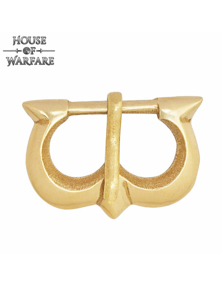 Medieval brass buckle for narrow belt