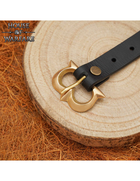 Medieval brass buckle for narrow belt